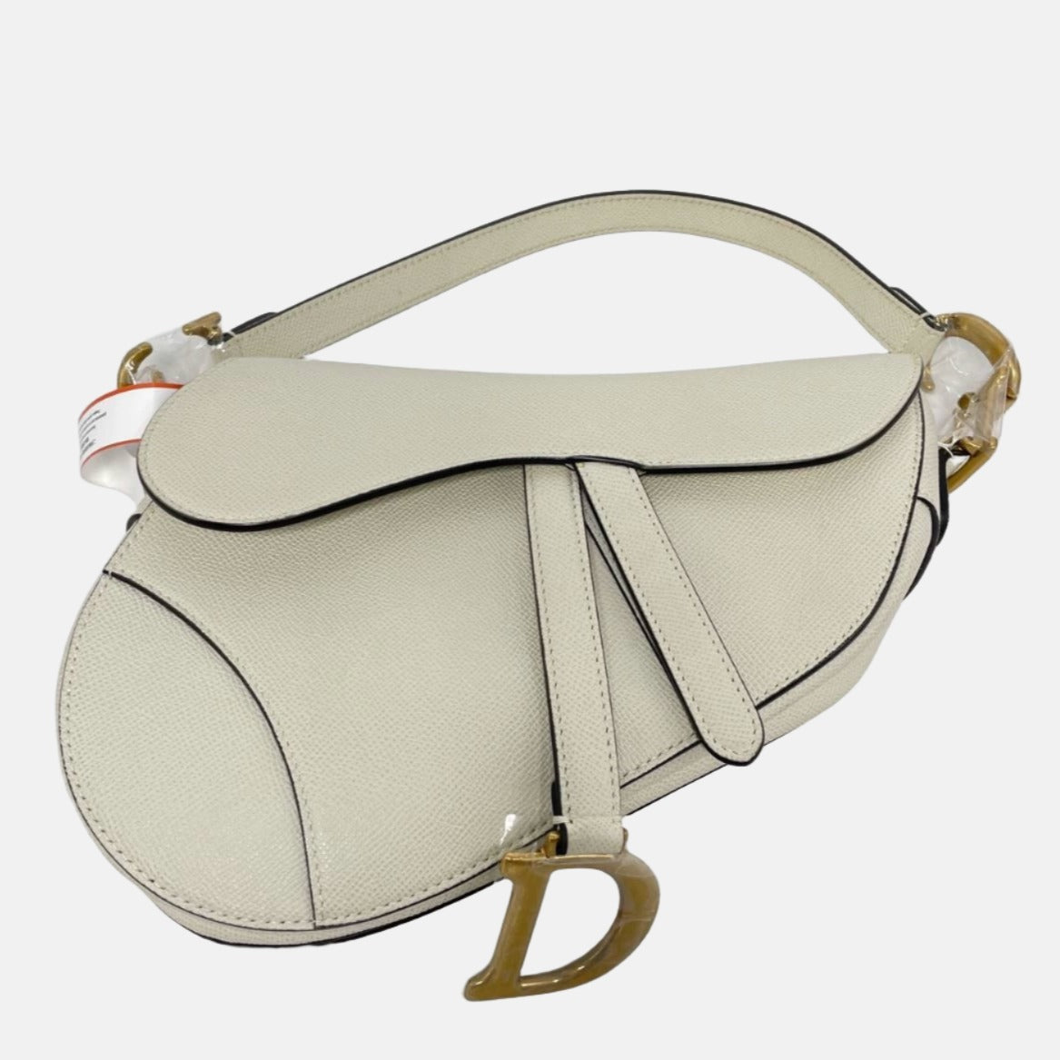 Dior Saddle Medium 2020 Grained Leather Handbag White Rovelle Bags