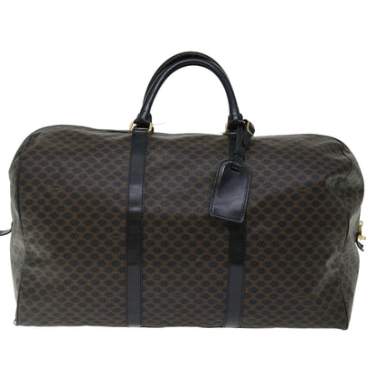 Luxury CELINE Macadam Canvas Boston Bag PVC Black 67629