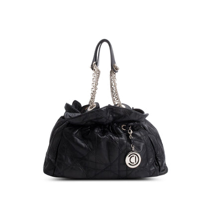 Christian Dior Black Lambskin Cannage Medium Le Trente Tote Rovelle Bags