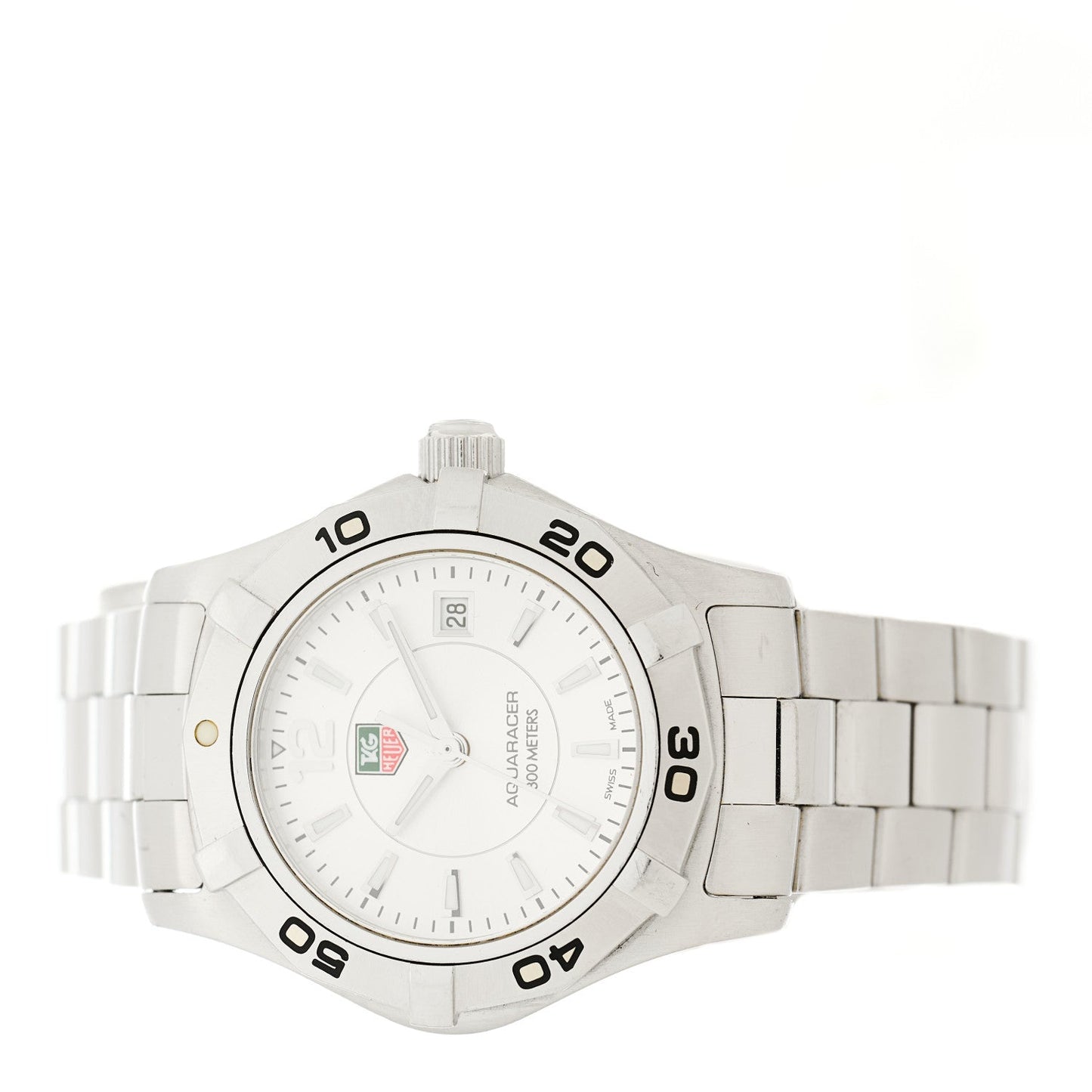 Stainless Steel 27mm Aquaracer 300M Quartz Watch Silver WAF1412
