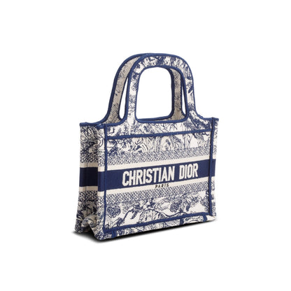 Christian Dior 2020 Blue Canvas Embroidered Mini Dioriviera Toile De Jouy Book Tote Rovelle Bags