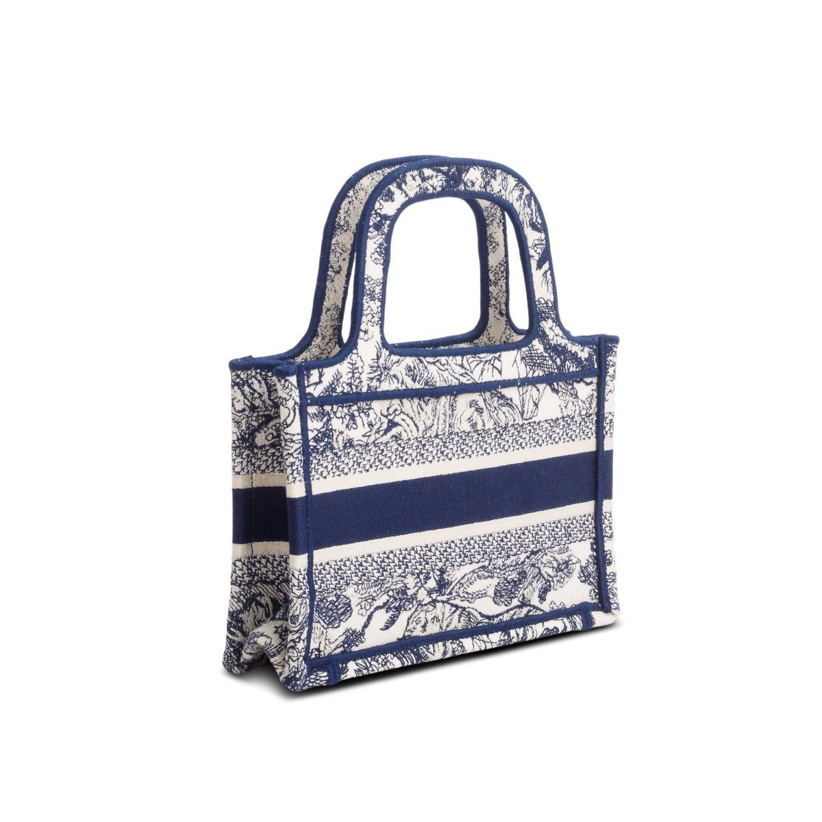Christian Dior 2020 Blue Canvas Embroidered Mini Dioriviera Toile De Jouy Book Tote Rovelle Bags