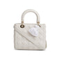 Christian Dior White Cannage Lambskin Leather Medium Lady Dior Bag Rovelle Bags
