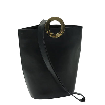 Luxury CELINE Shoulder Bag Leather Black 67807