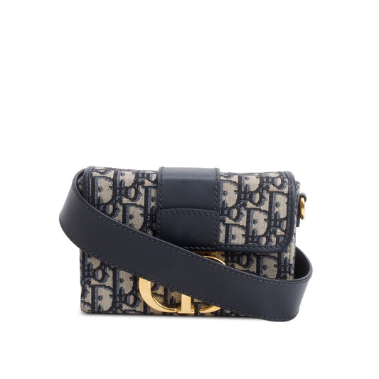 Christian Dior Blue Oblique 30 Montaigne Box Bag Rovelle Bags