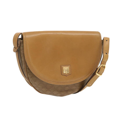 Luxury CELINE Macadam Canvas Shoulder Bag Beige 67872