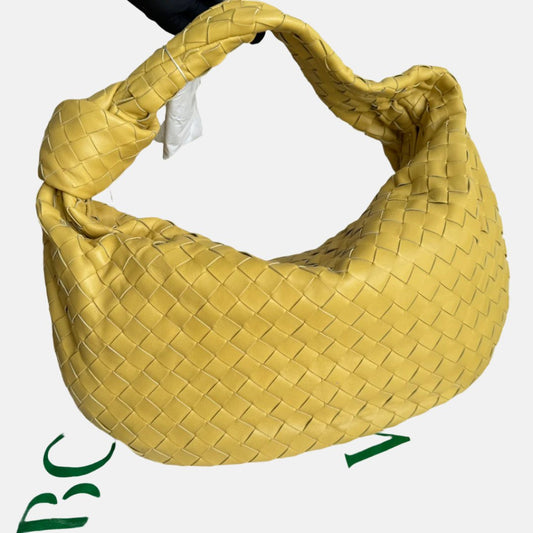Bottega Veneta Jodie Small Yellow Lambskin Leather