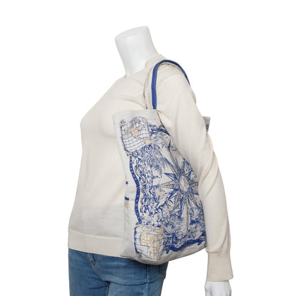 Christian Dior Beige Blue Canvas 'Dior Dream Team' Tote Bag Rovelle Bags