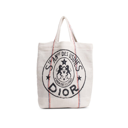Christian Dior Beige Canvas 'L'union Fait La Force' Tote Bag Rovelle Bags