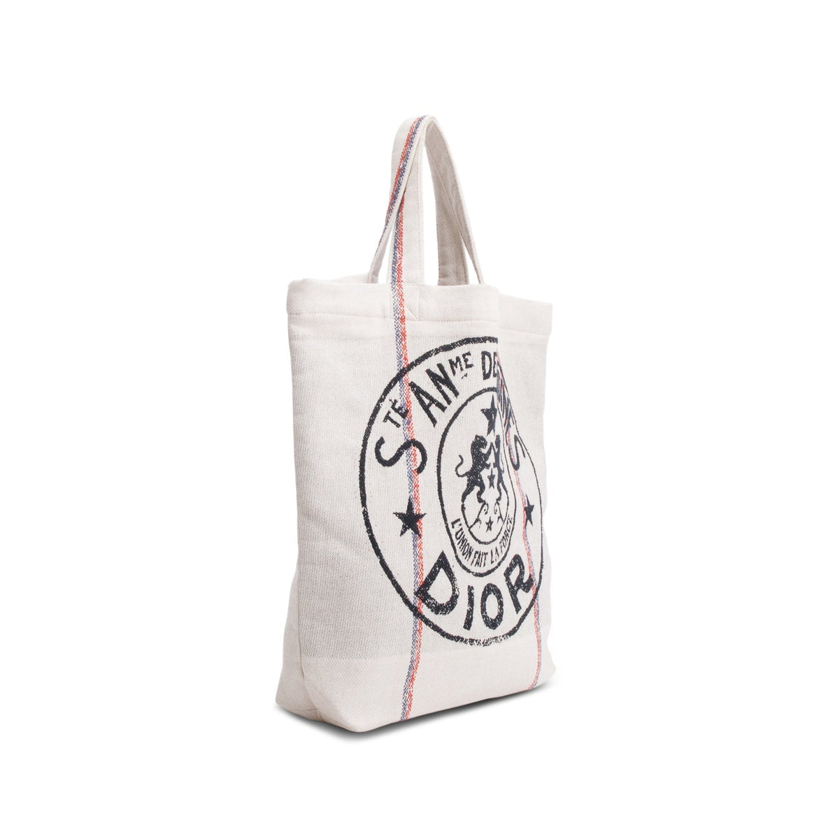 Christian Dior Beige Canvas 'L'union Fait La Force' Tote Bag Rovelle Bags