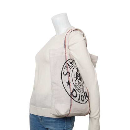 Christian Dior Beige Canvas 'L'union Fait La Force' Tote Bag Rovelle Bags