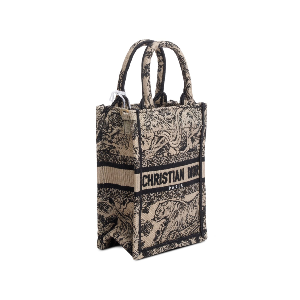 Christian Dior 2022 Black Canvas Toile de Jouy Embroidered Mini Book Tote Rovelle Bags