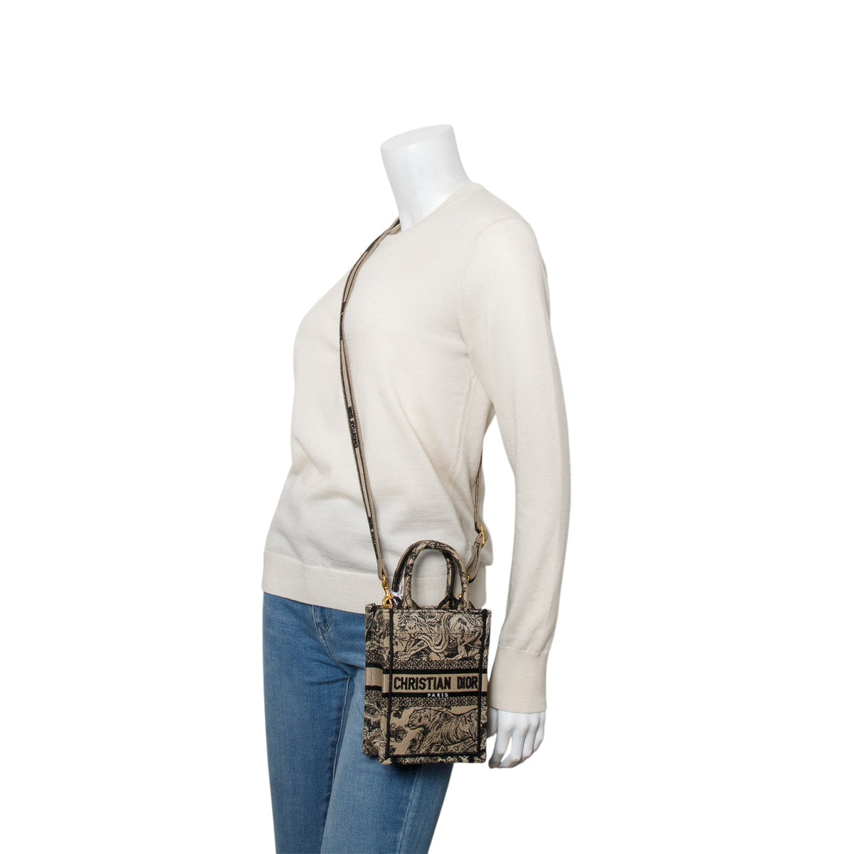 Christian Dior 2022 Black Canvas Toile de Jouy Embroidered Mini Book Tote Rovelle Bags