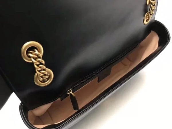 Gucci GG Marmont Matelass茅 Shoulder Bag Black