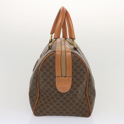Luxury CELINE Macadam Canvas Boston Bag PVC Brown 68004