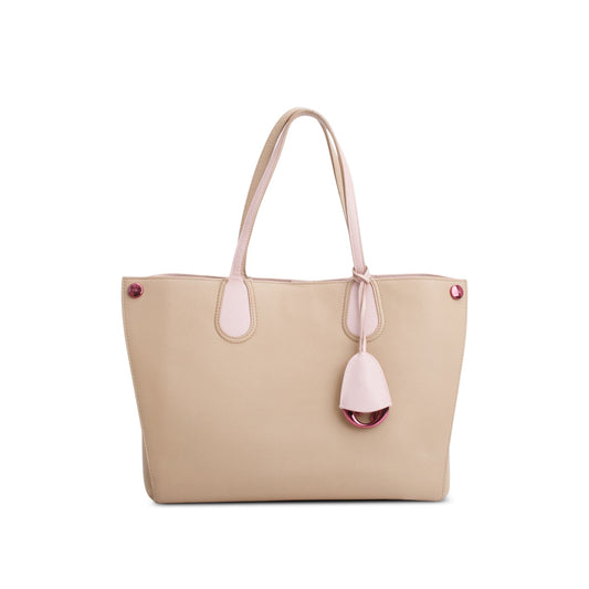 Christian Dior Beige Calfskin Leather Small Addict Shopping Tote Rovelle Bags