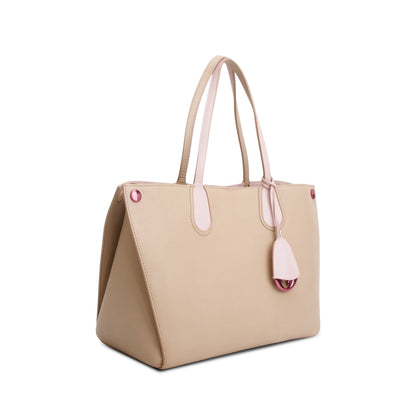 Christian Dior Beige Calfskin Leather Small Addict Shopping Tote Rovelle Bags