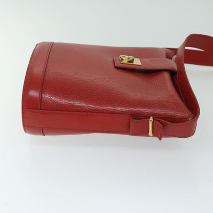 Luxury CELINE Shoulder Bag Leather Red 68032