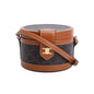 Celine 2020 Brown Calfskin Triomphe Canvas Medium Tambour Bag