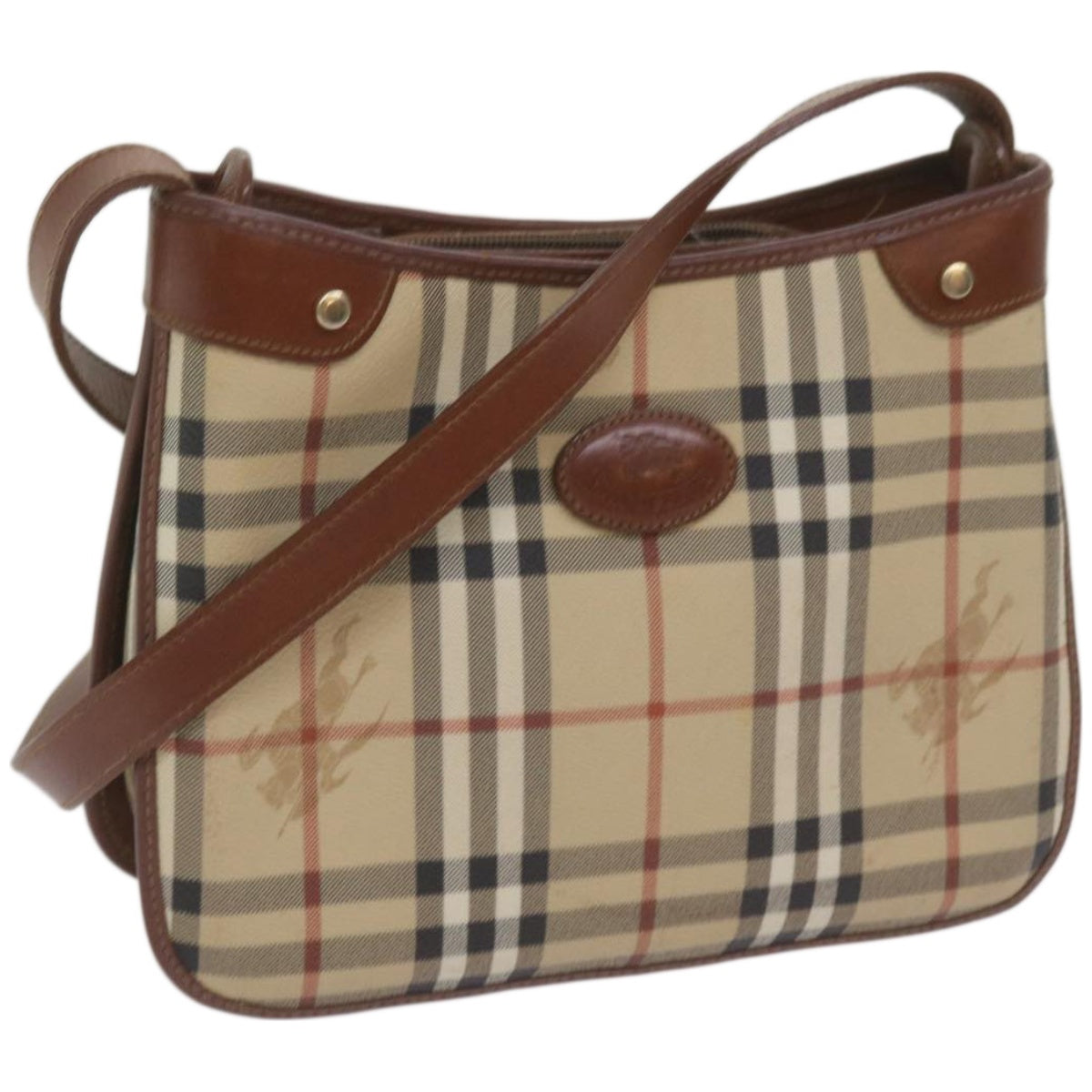 Burberry BURBERRYSs Nova Leather Beige Shoulder Bag