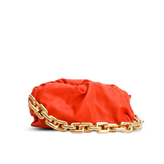 Bottega Veneta Orange Nappa Leather The Chain Pouch