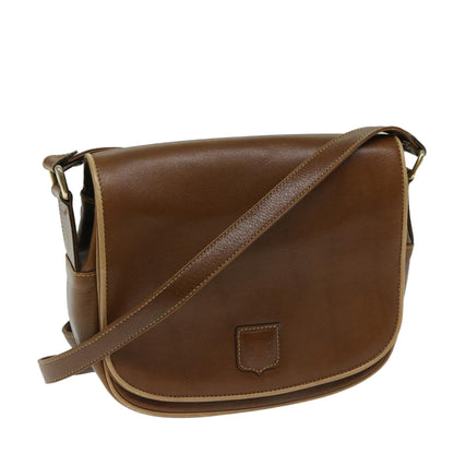Luxury CELINE Shoulder Bag Leather Brown 68342