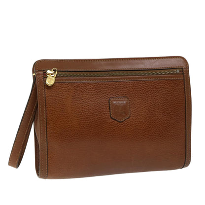 Luxury CELINE Clutch Bag Leather Brown 68346