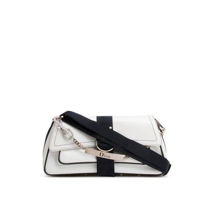 Christian Dior White Leather Crystal Embellished Hardcore Shoulder Bag Rovelle Bags