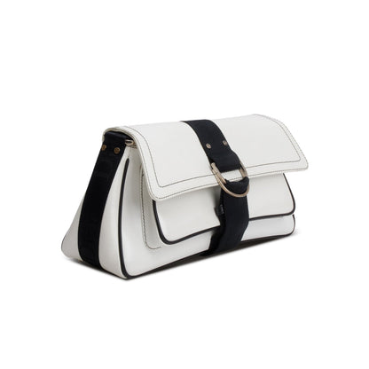 Christian Dior White Leather Crystal Embellished Hardcore Shoulder Bag Rovelle Bags