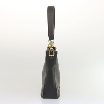 Luxury CELINE Macadam Canvas Shoulder Bag PVC Black 68449