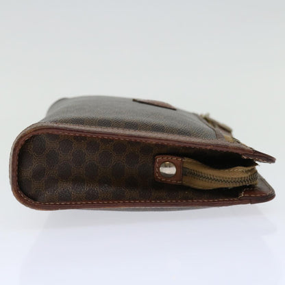 Luxury CELINE Macadam Canvas Clutch Bag PVC Brown 68503