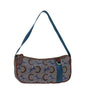 Luxury CELINE C Macadam Canvas Shoulder Bag Blue 68504
