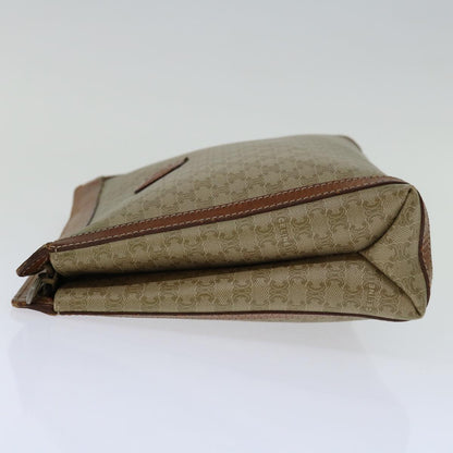 Luxury CELINE Macadam Canvas Clutch Bag Beige 68510
