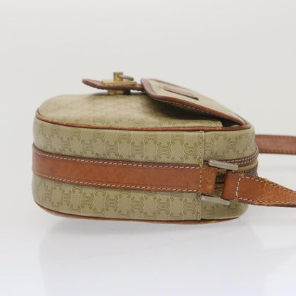 Luxury CELINE Macadam Canvas Shoulder Bag Beige 68512