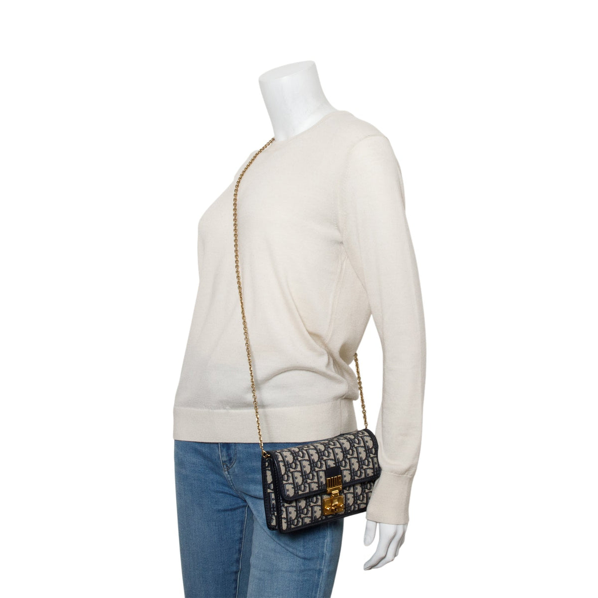 Christian Dior Blue Oblique Dioraddict Wallet on Chain Clutch Rovelle Bags
