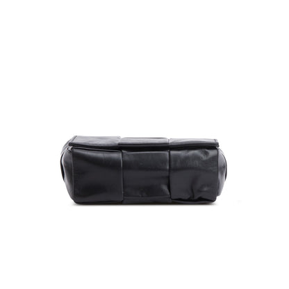 Bottega Veneta Black Paper Calfskin Maxi Intrecciato Extra Mini Cassette Crossbody Bag