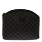 Luxury CELINE Macadam Canvas Cosmetic Pouch PVC Leather Black 68652