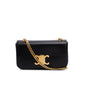 Celine 2022 Black Shiny Calfskin Claude Chain Shoulder Bag