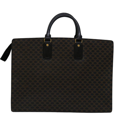 Luxury CELINE Macadam Canvas Tote Bag PVC Leather Black 68685