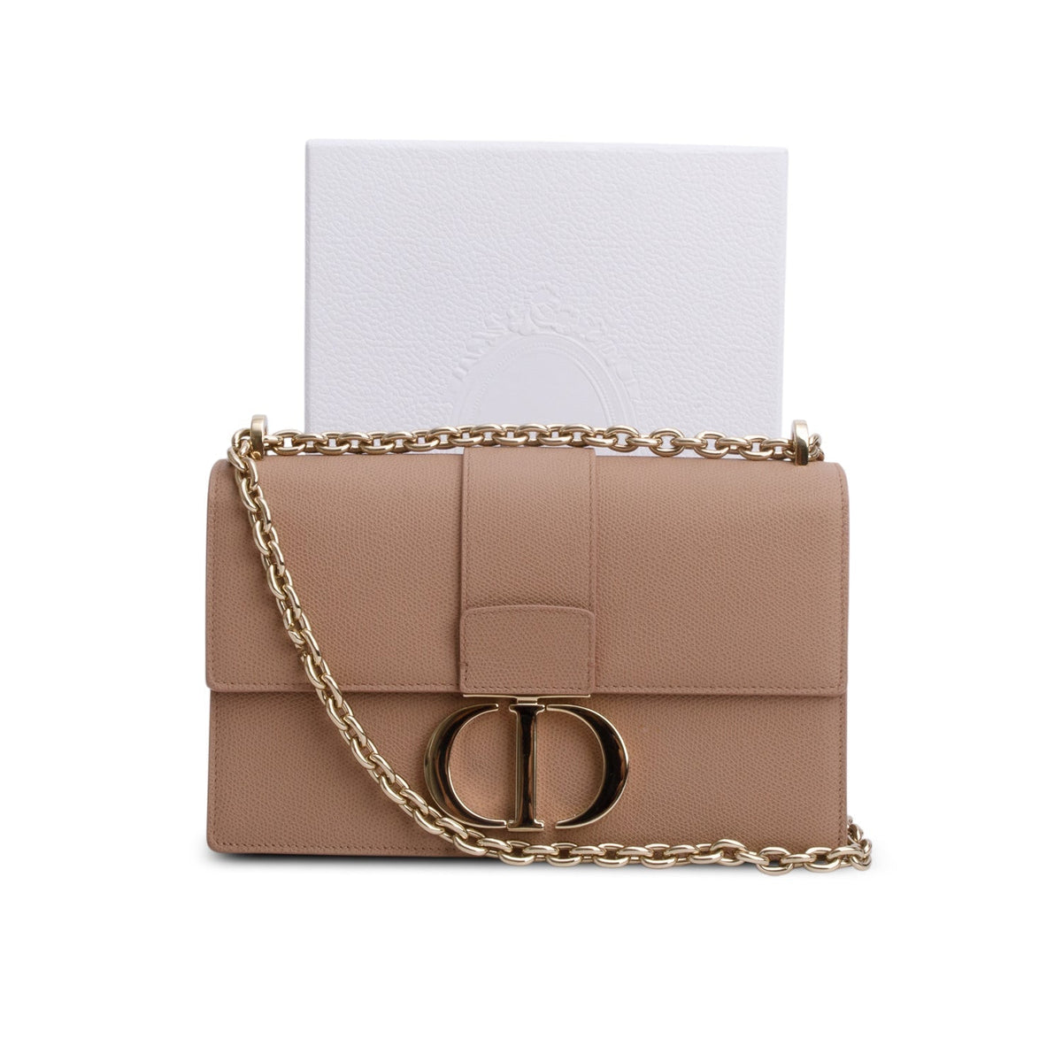 Christian Dior Pink Grained Calfskin 30 Montaigne Flap Bag Rovelle Bags