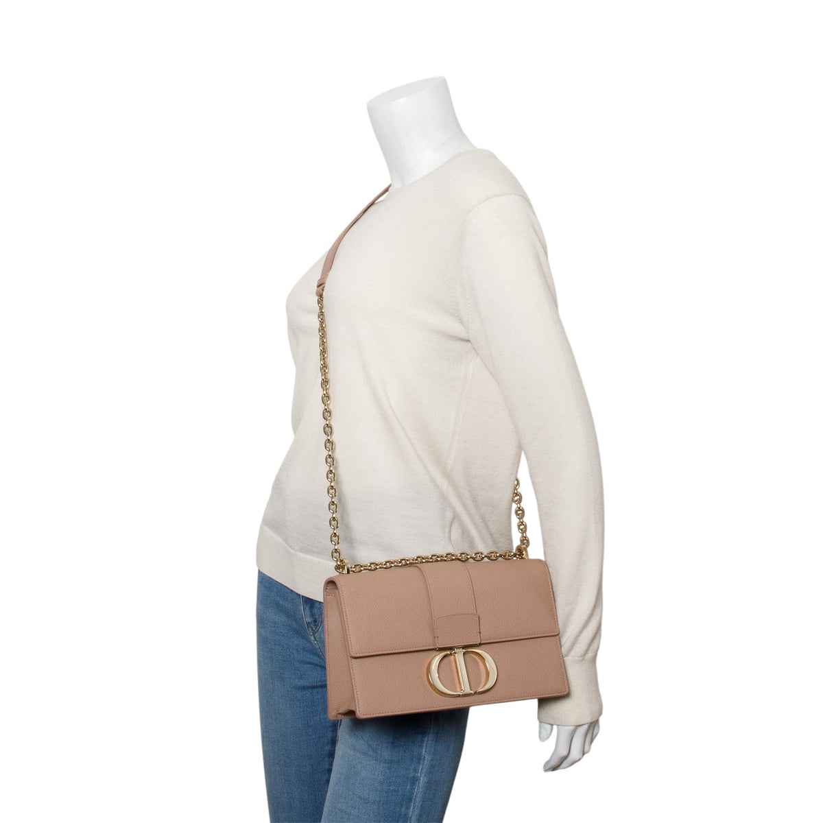 Christian Dior Pink Grained Calfskin 30 Montaigne Flap Bag Rovelle Bags