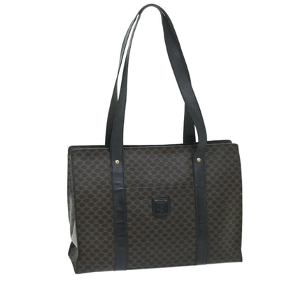 Luxury CELINE Macadam Canvas Tote Bag PVC Black Brown 68864