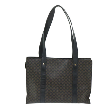 Luxury CELINE Macadam Canvas Tote Bag PVC Black Brown 68864