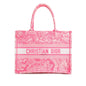 Christian Dior 2022 Pink Canvas Toile de Jouy Embroidered Medium Book Tote Rovelle Bags