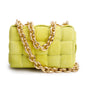 Bottega Veneta Green Suede Padded Leather Maxi Chain Cassette Bag