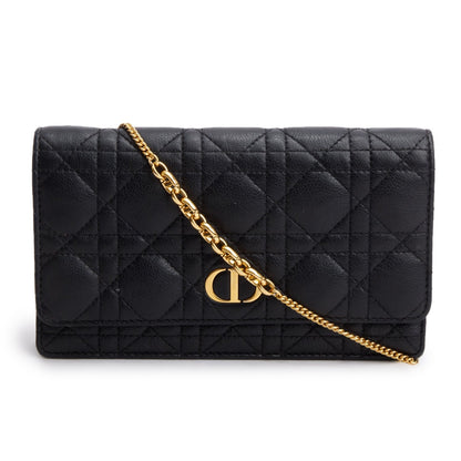 Christian Dior 2022 Black Supple Calfskin Caro Pouch Rovelle Bags