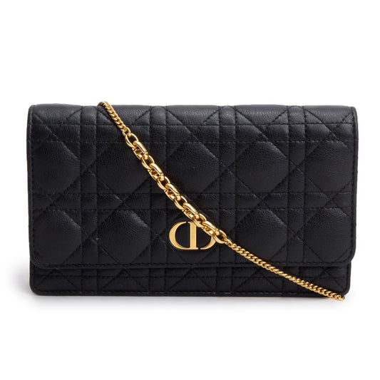 Christian Dior 2022 Black Supple Calfskin Caro Pouch Rovelle Bags