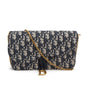 Christian Dior 2024 Oblique Jacquard Saddle Pouch with Chain Rovelle Bags