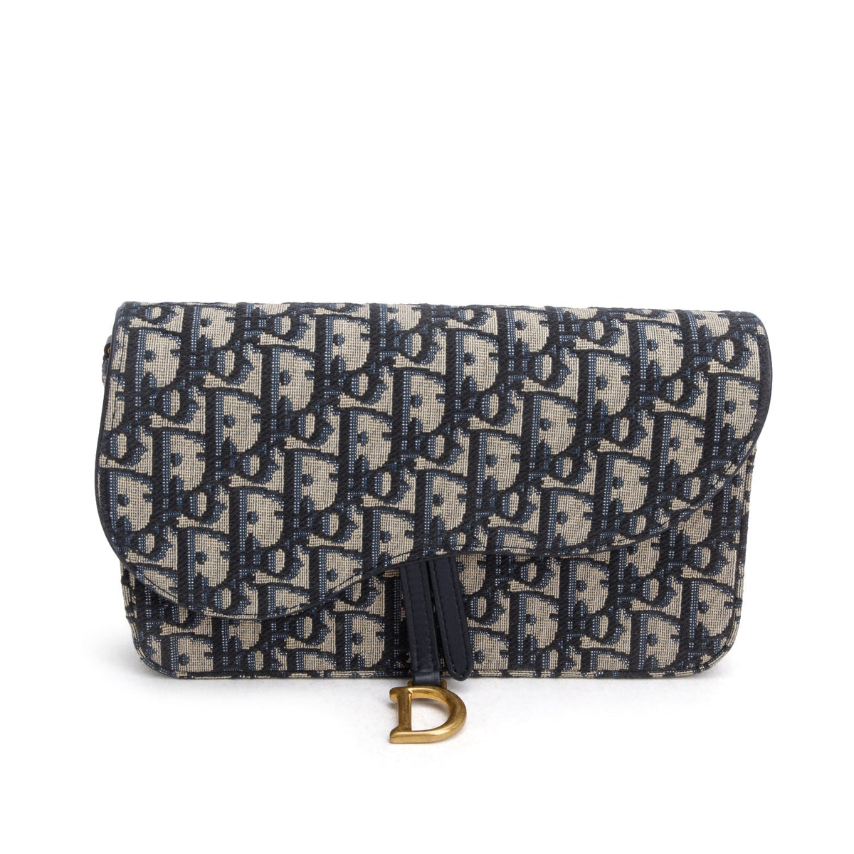 Christian Dior 2024 Oblique Jacquard Saddle Pouch with Chain Rovelle Bags