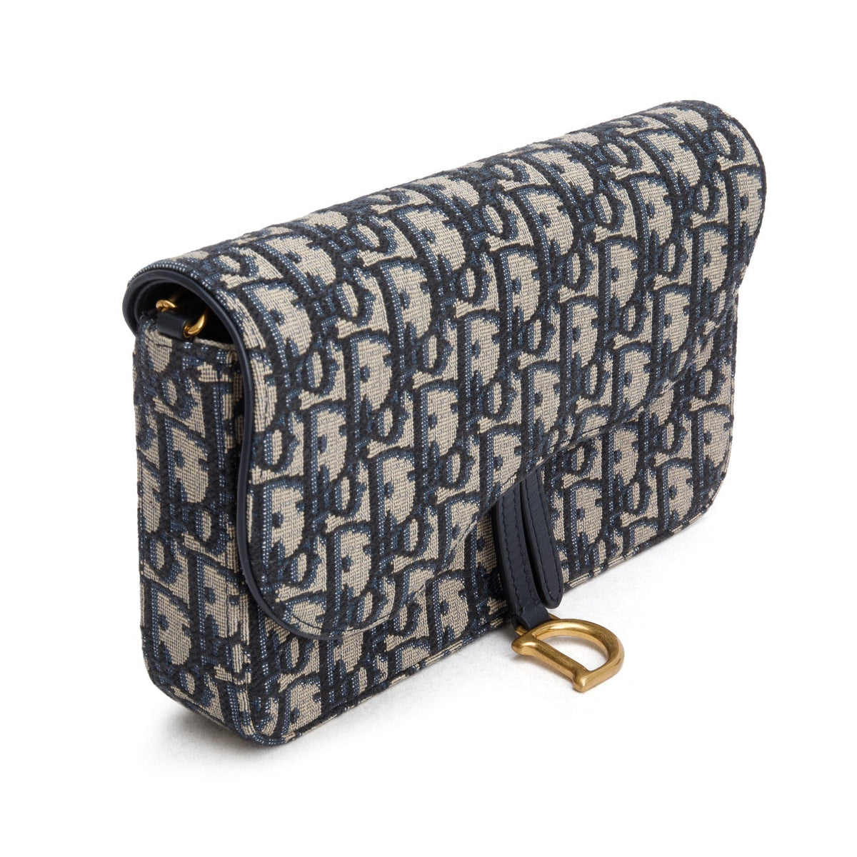 Christian Dior 2024 Oblique Jacquard Saddle Pouch with Chain Rovelle Bags